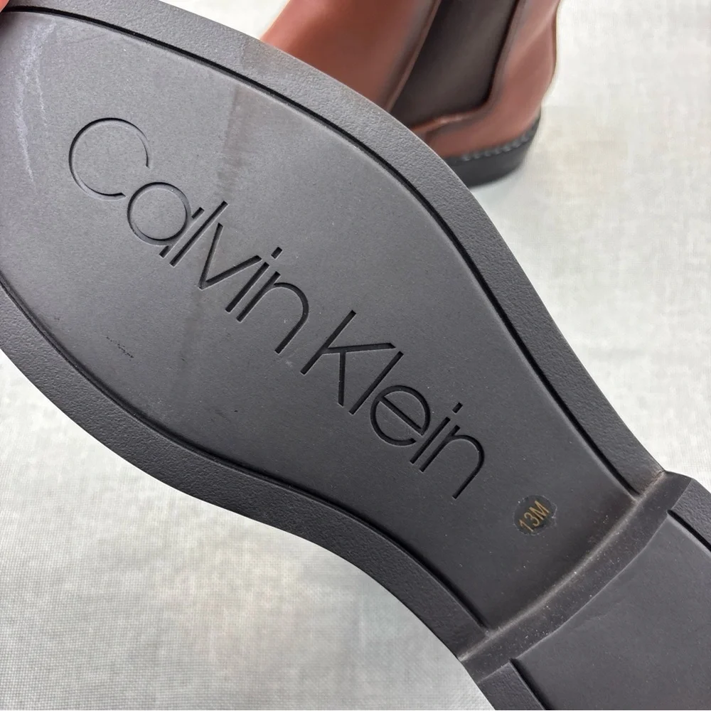 Calvin Klein Mens Fenwick Brown Chelsea Boots Shoes 13M